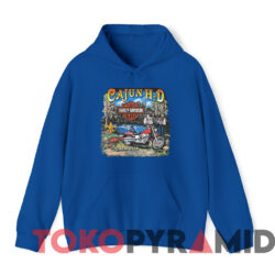 Harley Davidson Cajun H d Lafayette Louisiana T shirt Blue Hoodie