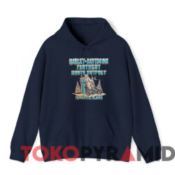 Harley Davidson Farthest North Outpost Fairbanks Alaska T shirt Navy Hoodie