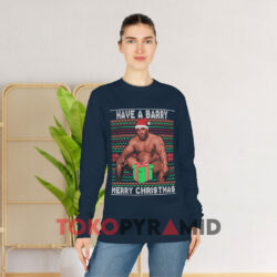 Have A Barry Merry Christmas Meme Ugly Navy Long sleeved