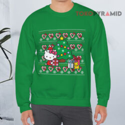 Hello Kitty Candy Cane Christmas Green Sweatshirt