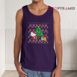 Hello Kitty Candy Cane Christmas Sweatshirt 3 Hello Kitty Candy Cane Christmas Tank Top