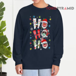 HO HO HO Christmas Santa With Face Mask Sweatshirt 3 Ho Ho Ho Christmas Santa With Face Mask Long sleeved