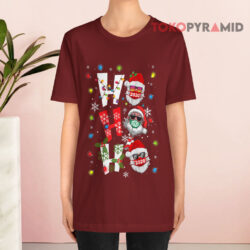 Ho Ho Ho Christmas Santa With Face Mask T shirt
