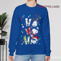 Ho Ho Ho Snoopy Ugly Christmas Blue Sweatshirt