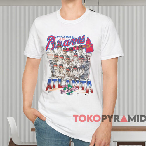 Home Of The Braves 1991 World Series Caricature Shirt White T shirt