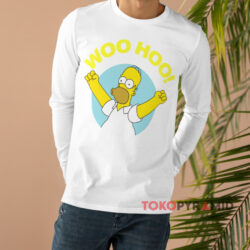 Homer Simpson Woohoo White Long sleeved