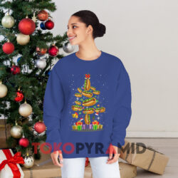 Hot Dog Ugly Christmas Tree Blue Sweatshirt