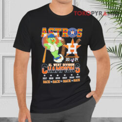 Houston Astros Back To Back To Back To Back AL West Division Champions Shirt 1 Houston Astros Back To Back To Back To Back Al West Division Champions Black T shirt