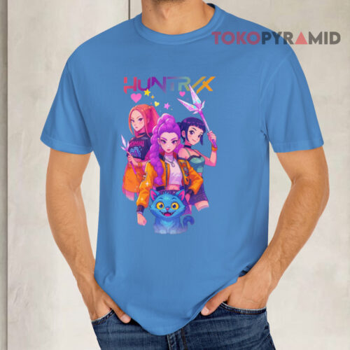 Huntrix Girls Mira Rumi Zoey Blue T shirt Huntrix Girls Mira Rumi Zoey Blue T shirt