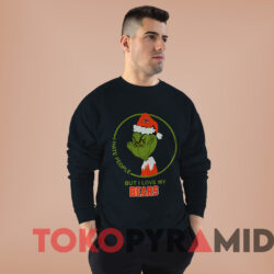 I Hate People But I Love My Chicago Bears Grinch T-Shirt 2 I Hate People But I Love My Chicago Bears Grinch T shirt Black Sweatshirt