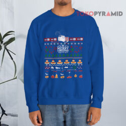 I Have A Dream Merry Christmas We Will Not Forget Ugly Christmas Blue Sweatshirt