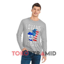 I Stand With Israel Political Shirt 3 I Stand With Israel Political Grey Long sleeved