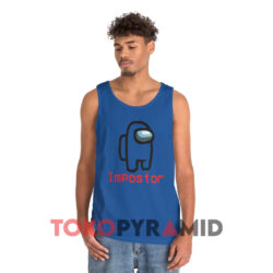 Impostor Among Game Us Sus Crewmate Gamer Blue Tank Top