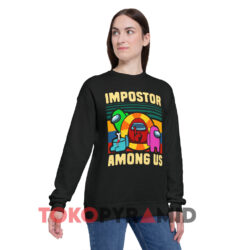 Impostor Among Us Shhh Retro Shirt 3 Impostor Among Us Shhh Retro Black Sweatshirt