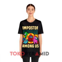 Impostor Among Us Shhh Retro Black T shirt