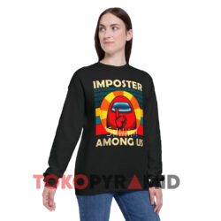 Impostor Among Us Shhh Vintage Black Sweatshirt