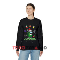 Impostor Among Us Ugly Christmas Sweatshirt 3 Impostor Among Us Ugly Christmas Black Sweatshirt