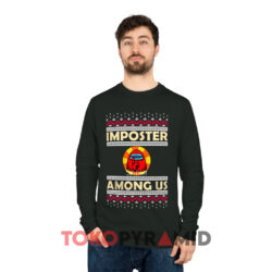 Impostor Among Us Ugly Christmas Shhh Sweatshirt 4 Impostor Among Us Ugly Christmas Shhh Black Long sleeved