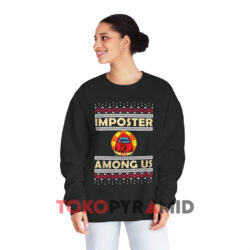 Impostor Among Us Ugly Christmas Shhh Sweatshirt 3 Impostor Among Us Ugly Christmas Shhh Black Sweatshirt