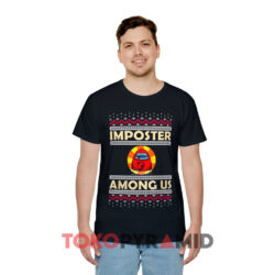 Impostor Among Us Ugly Christmas Shhh Black T shirt