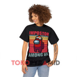 Impostor Among Us Vintage Game Sus Black T shirt