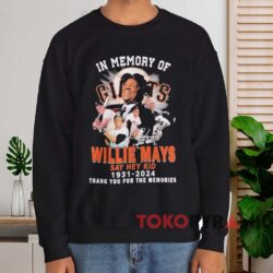 In Memory Of Willie Mays Say Hey Kid Shirt Black Sweatshirt