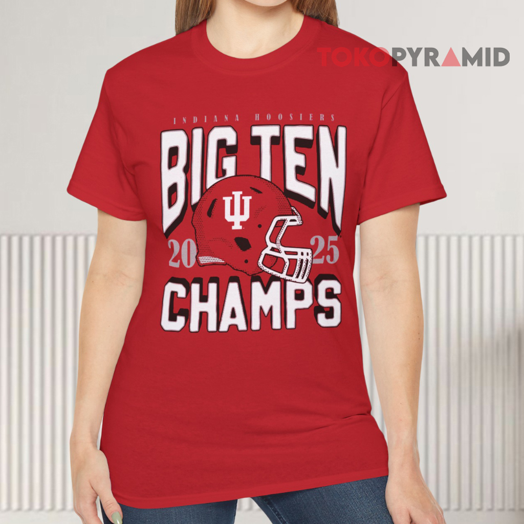 Indiana 2025 Big Ten Football Champs Red T shirt Indiana 2025 Big Ten Football Champs Red T shirt