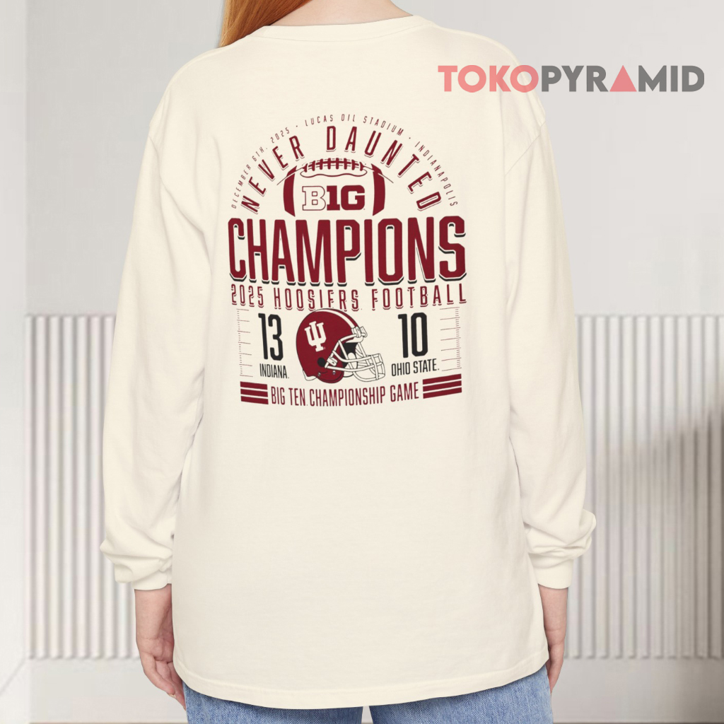 Indiana Football Big Ten Champions Score Long sleeved Back Indiana Football Big Ten Champions Score Long sleeved Back