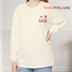 Indiana Football Big Ten Champions Score Shirt 3 Indiana Football Big Ten Champions Score Long sleeved Front
