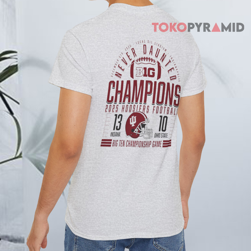 Indiana Football Big Ten Champions Score T shirt Back Indiana Football Big Ten Champions Score T shirt Back