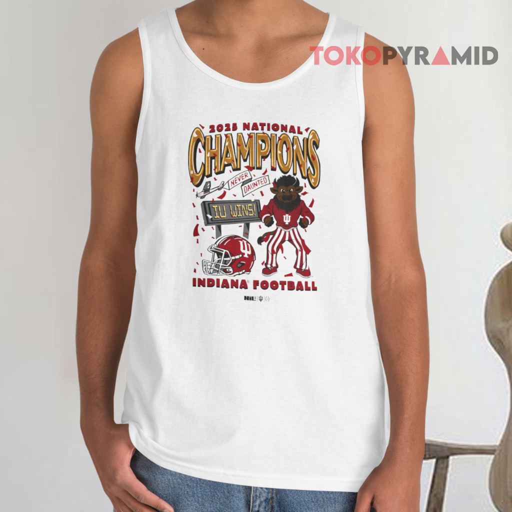 Indiana Hoosiers 2025 National Champions Never Daunted Iu Wins Mascot Tank Top Indiana Hoosiers 2025 National Champions Never Daunted Iu Wins Mascot Tank Top