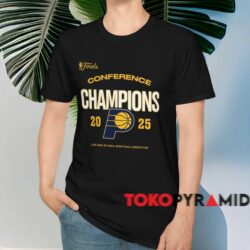 Indiana Pacers 2025 Eastern Conference Champions Shirt Black T shirt