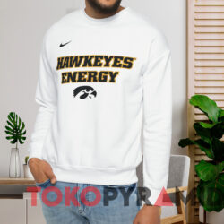 Iowa Hawkeyes 2024 On-Court Bench Energy Shirt 2 Iowa Hawkeyes 2024 On court Bench Energy Shirt White Sweatshirt