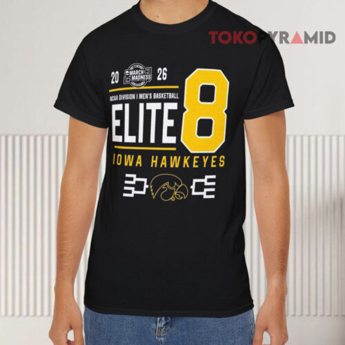 Iowa Hawkeyes Men’s Basketball 2026 Ncaa March Madness Elite 8 Bound Black T shirt