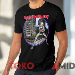Iron Maiden Eddie Luvs Noo Yawk 1985 Tour T shirt Black T shirt