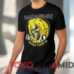 Iron Maiden Killers World Tour 1981 T shirt Black T shirt