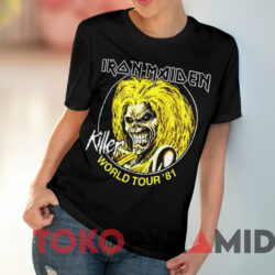 Iron Maiden Killers World Tour 1981 T shirt Black T shirt