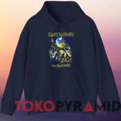 Iron Maiden Live After Death T shirt Navy Hoodie