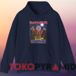 Iron Maiden No Prayer For Christmas T shirt Navy Hoodie