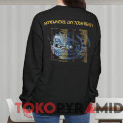 Iron Maiden Somewhere On Tour 86 87 T shirt Black Sweatshirt