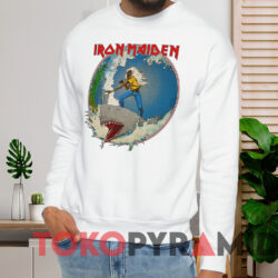 Iron Maiden The Beast Cracks The West Coast 1982 T-shirt 2 Iron Maiden The Beast Cracks The West Coast 1982 T shirt White Sweatshirt