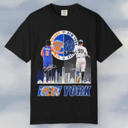 Jalen Brunson X Aaron Judge New York Knicks New York Yankees Signatures T shirt