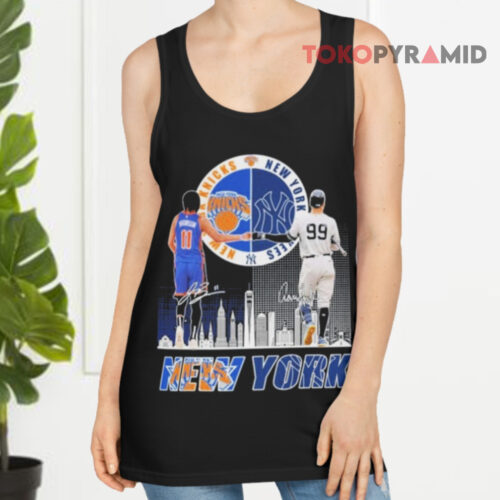 Jalen Brunson X Aaron Judge New York Knicks New York Yankees Signatures Tank Top Jalen Brunson X Aaron Judge New York Knicks New York Yankees Signatures Tank Top