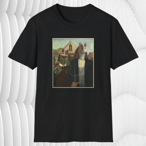 Jar Jar Binks American Gothic Shirt Black T shirt Jar Jar Binks American Gothic Shirt Black T shirt