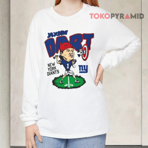 Jaxson Dart New York Giants Caricature Long sleeved Jaxson Dart New York Giants Caricature Long sleeved