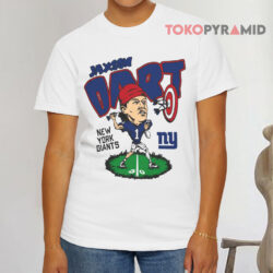 Jaxson Dart New York Giants Caricature White T shirt