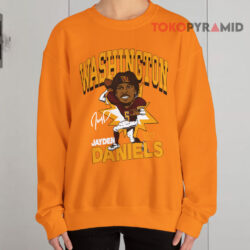 Jayden Daniels Burgundy Washington Commanders Caricature Player Signature Shirt 3 Jayden Daniels Burgundy Washington Commanders Caricature Player Signature Sweatshirt
