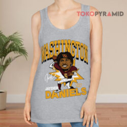 Jayden Daniels Burgundy Washington Commanders Caricature Player Signature Shirt 2 Jayden Daniels Burgundy Washington Commanders Caricature Player Signature Tank Top