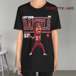 Jayden Daniels Qb Washington Cartoon Black T shirt