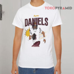 Jayden Daniels Washington Commanders Player Comic White T shirt
